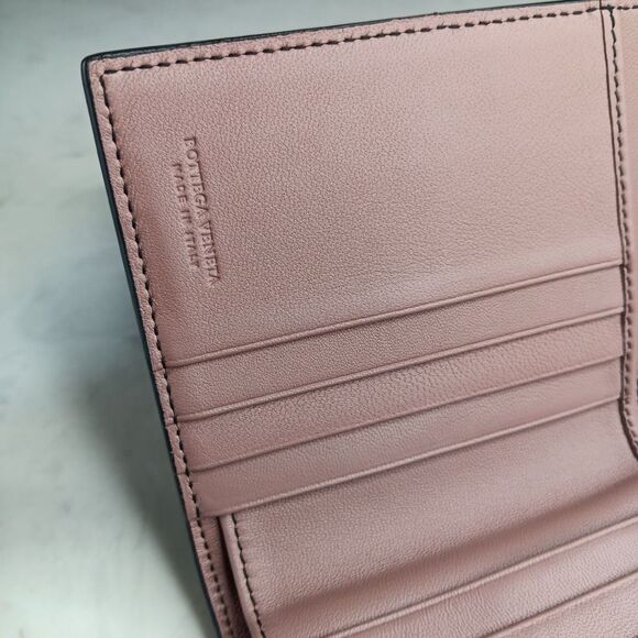 BOTTEGA VENETA two tone mauve pink leather INTRECCIATO Wallet Full Set - Picture 8 of 11